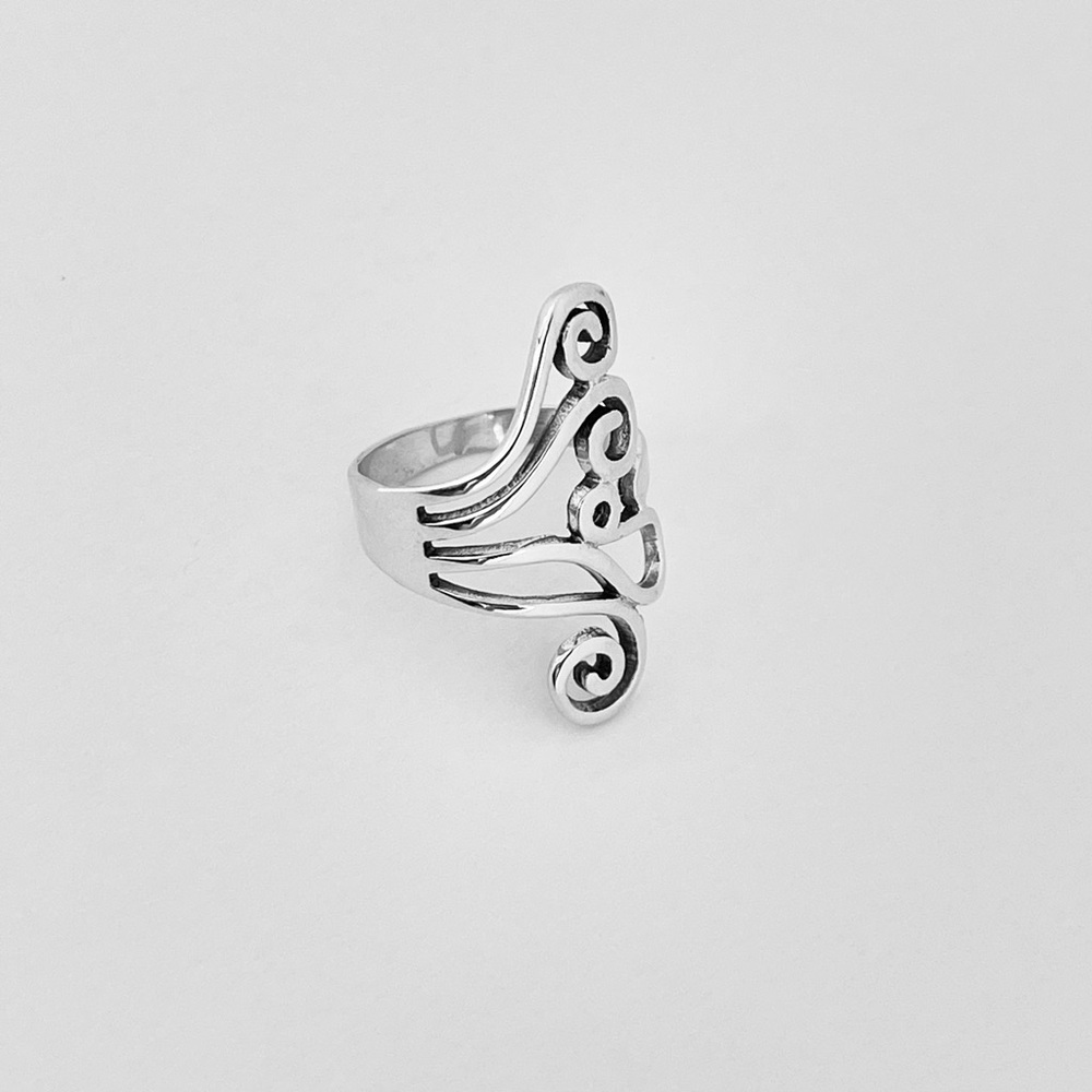 Sterling Silver Statement Swirly Ring, Silver Rings, Swirl Jewelry, Spiral Ring - Picture 12 of 14